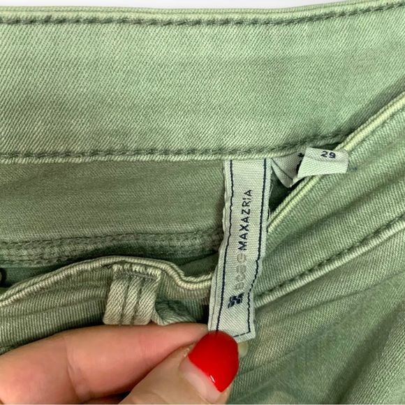 BCBGMaxazria Women's Sz 29 Green Distressed Skinny 'Billie' Jeans Cotton - Picture 4 of 9